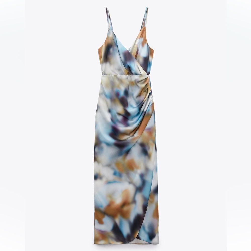 Zara tie dye print slip dress